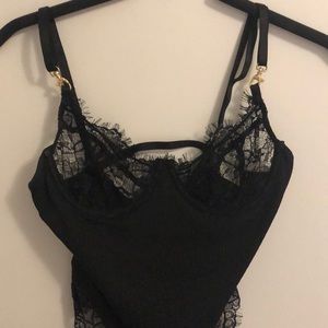 Oh Polly Black Lace Bodysuit